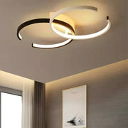 LED LED Semiarc, 28W, μεταλλικό, λευκό με μαύρο, τηλεχειριστήριο, κρύο/ζεστό/ουδέτερο φως