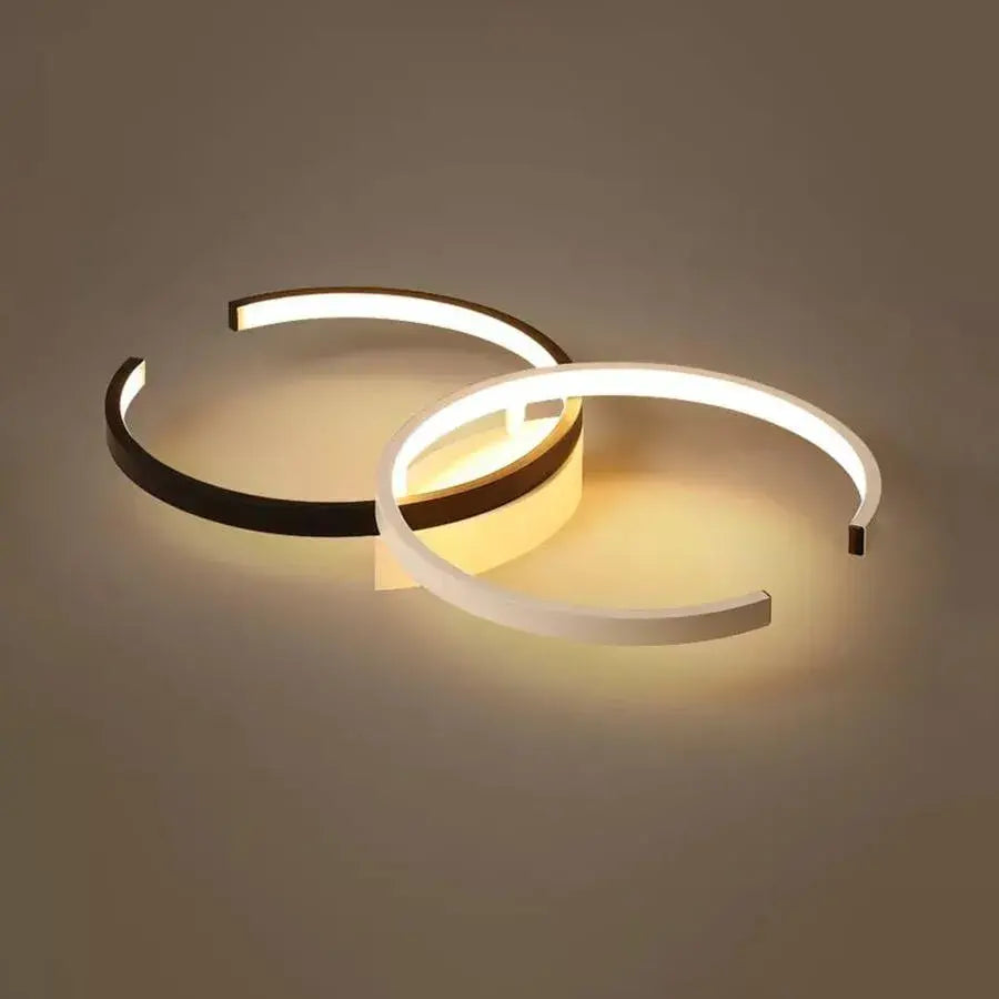 Πολυέλαιος LED με τηλεχειριστήριο VECTOR SEMIARC 35W, 2 Στοιχεία, Κρύο/Ζεστό/Ουδέτερο φως, Ρυθμιζόμενο, Μαύρο Λευκό