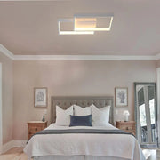 Πολυέλαιος LED με τηλεχειριστήριο LANDYN 62W, 2 Τετράγωνα, Κρύο/Ζεστό/Ουδέτερο φως, Ρυθμιζόμενο, Λευκό