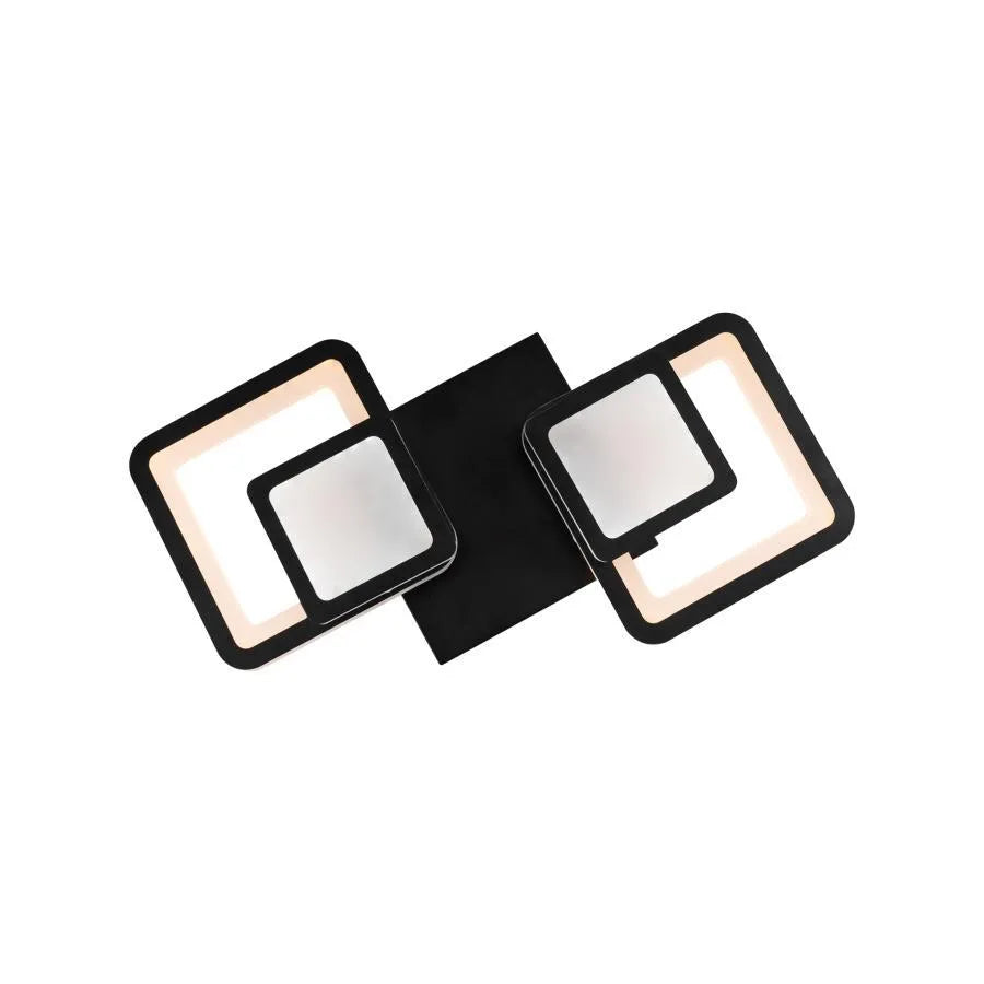 Πολυέλαιος LED με τηλεχειριστήριο BALANS 44W, 2 Τετράγωνα, Κρύο/Ζεστό/Ουδέτερο φως, Ρυθμιζόμενο, Μαύρο