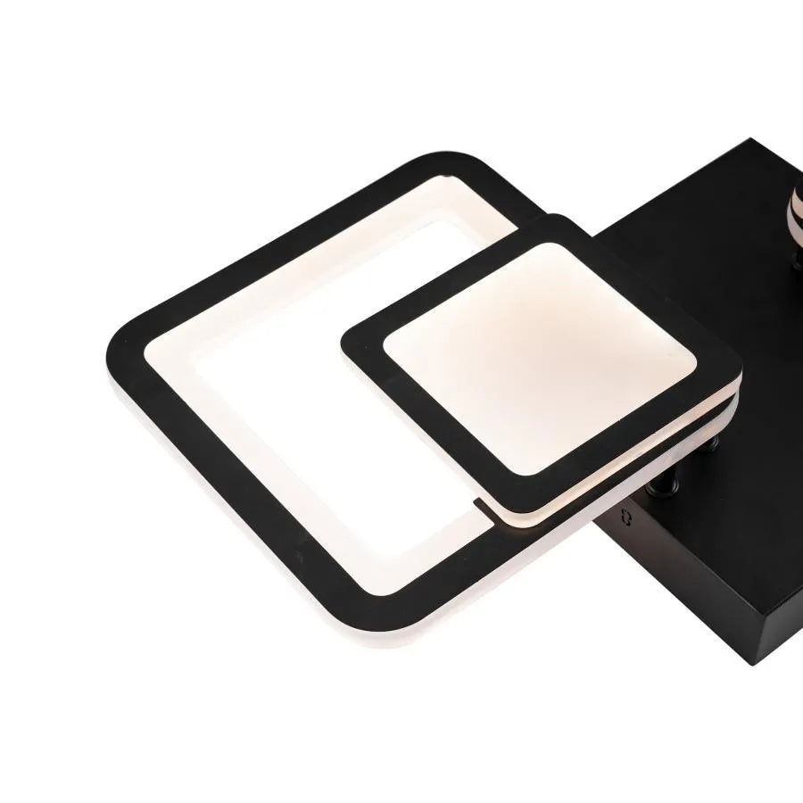 Πολυέλαιος LED με τηλεχειριστήριο BALANS 44W, 2 Τετράγωνα, Κρύο/Ζεστό/Ουδέτερο φως, Ρυθμιζόμενο, Μαύρο