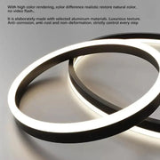 Κρεμαστός πολυέλαιος LED με τηλεχειριστήριο CASIANA 84W, 3 κύκλοι, Κρύο/Ζεστό/Ουδέτερο φως, Ρυθμιζόμενο, Μαύρο, Ρυθμιζόμενο ύψος