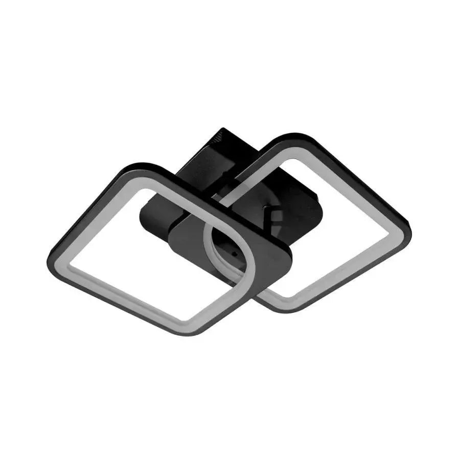 Πολυέλαιος LED με τηλεχειριστήριο ZOE 39W, 2 Τετράγωνα, Κρύο/Ζεστό/Ουδέτερο φως, Ρυθμιζόμενο, Μαύρο