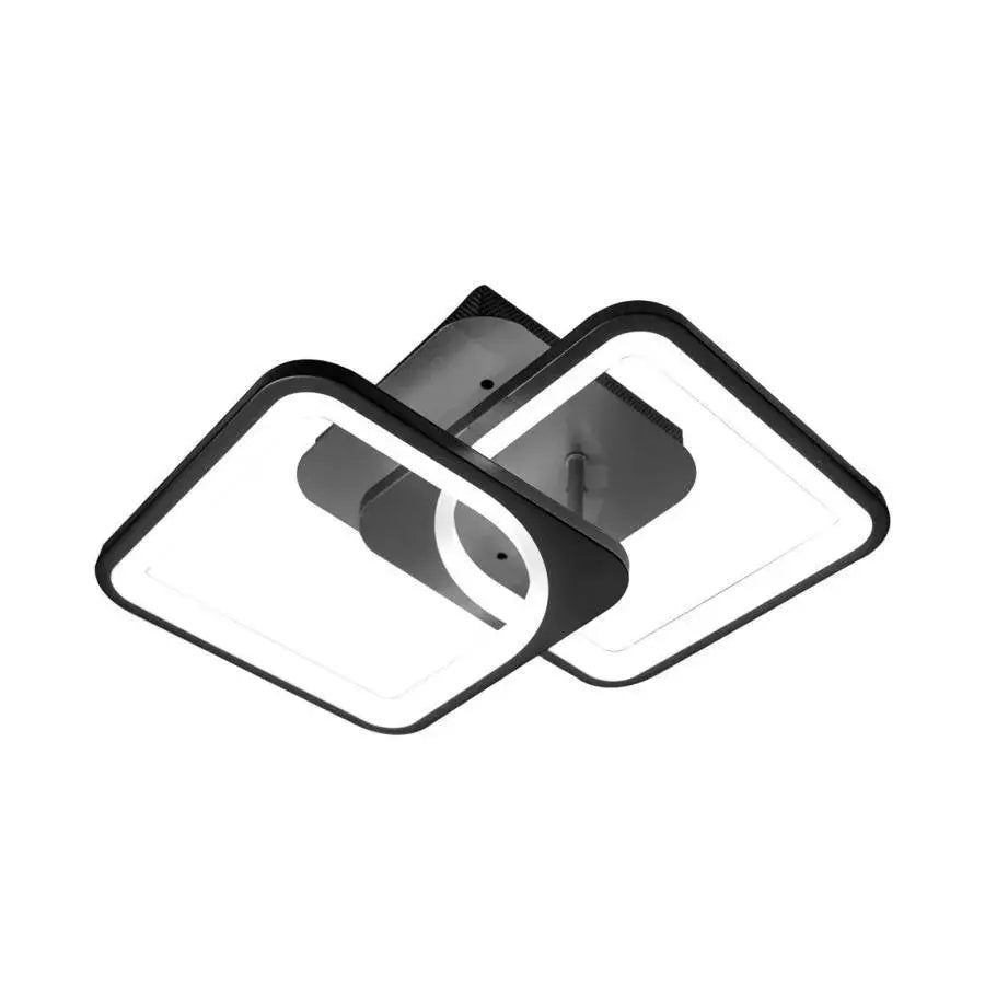 Πολυέλαιος LED με τηλεχειριστήριο ZOE 39W, 2 Τετράγωνα, Κρύο/Ζεστό/Ουδέτερο φως, Ρυθμιζόμενο, Μαύρο