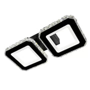 LED πολυέλαιος με τηλεχειριστήριο Quadris, 24W, 2 τετράγωνα, κρύο/ζεστό/ουδέτερο φως, ασταθές, μαύρο