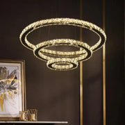 LED LED LUMINIS, 78W, Crystal and Metal, 3 κύκλοι, Dimable, ρυθμιζόμενο ύψος, κρύο/ζεστό/ουδέτερο φως, πολυτελές φωτισμό