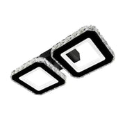 LED πολυέλαιος με τηλεχειριστήριο Quadris, 24W, 2 τετράγωνα, κρύο/ζεστό/ουδέτερο φως, ασταθές, μαύρο