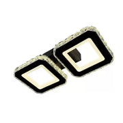 LED πολυέλαιος με τηλεχειριστήριο Quadris, 24W, 2 τετράγωνα, κρύο/ζεστό/ουδέτερο φως, ασταθές, μαύρο