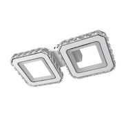 LED πολυέλαιος με τηλεχειριστήριο Quadris, 24W, 2 τετράγωνα, κρύο/ζεστό/ουδέτερο φως, ασταθές, λευκό