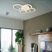 LED πολυέλαιος με τηλεχειριστήριο Betty, 82W, 6 κύκλοι, κρύο/ζεστό/ουδέτερο φως, ασταθές, λευκό