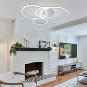 LED πολυέλαιος με τηλεχειριστήριο Lucy, 70W, 4 κύκλοι, κρύο/ζεστό/ουδέτερο φως, ασταθές, λευκό
