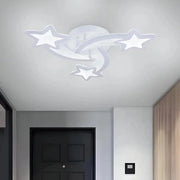 LED πολυέλαιος με τηλεχειριστήριο Ipomoea, 48W, 3 αστέρια, κρύο/ζεστό/ουδέτερο φως, ασταθές, λευκό