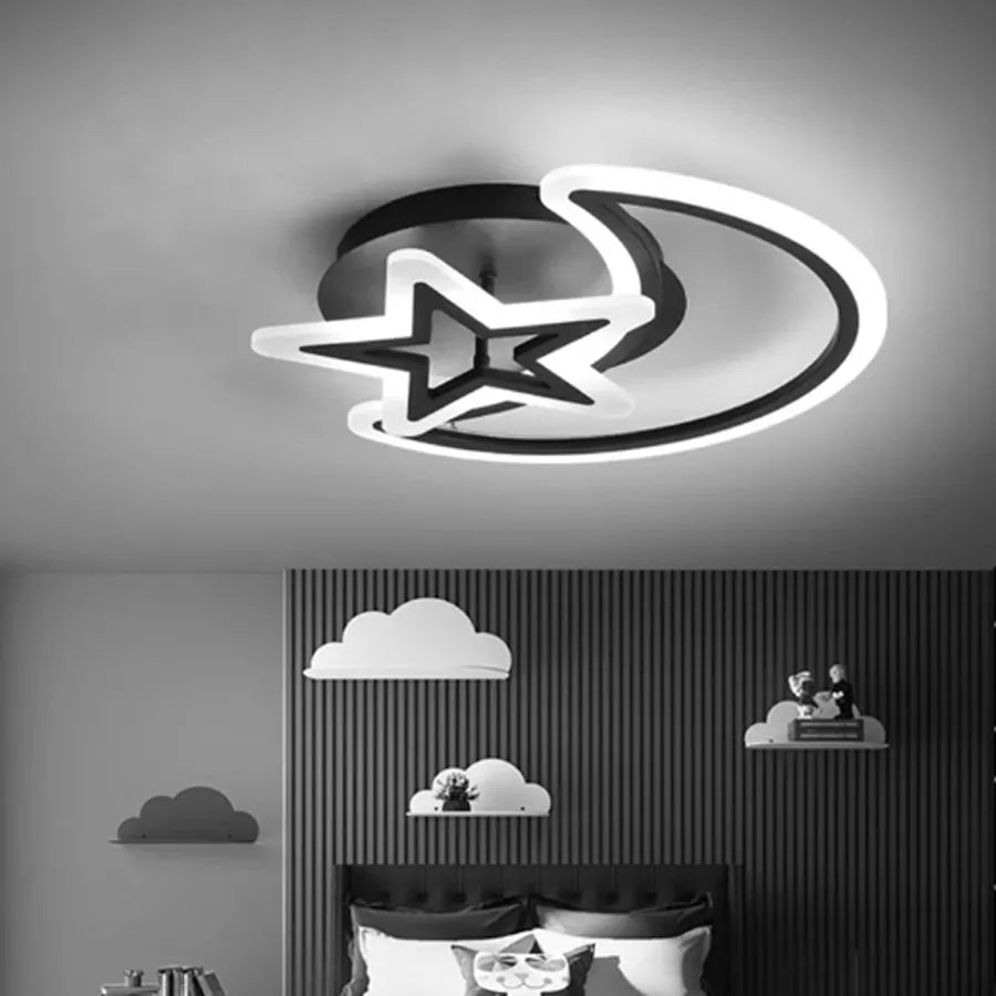 Πολυέλαιος LED με τηλεχειριστήριο MOON AND STAR 45W, 2 Στοιχείων, Κρύο/Ζεστό/Ουδέτερο φως, Ρυθμιζόμενο, Μαύρο