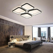 LED πολυέλαιος με τηλεχειριστήριο Daiki, 79W, 4 τετράγωνα, κρύο/ζεστό/ουδέτερο φως, άκαμπτο, μαύρο
