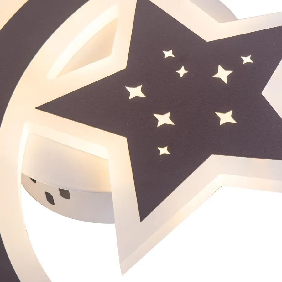 Πολυέλαιος LED ELLY 36W, Φεγγάρι και αστέρι, Κρύο/Ζεστό/Ουδέτερο φως, Καφέ