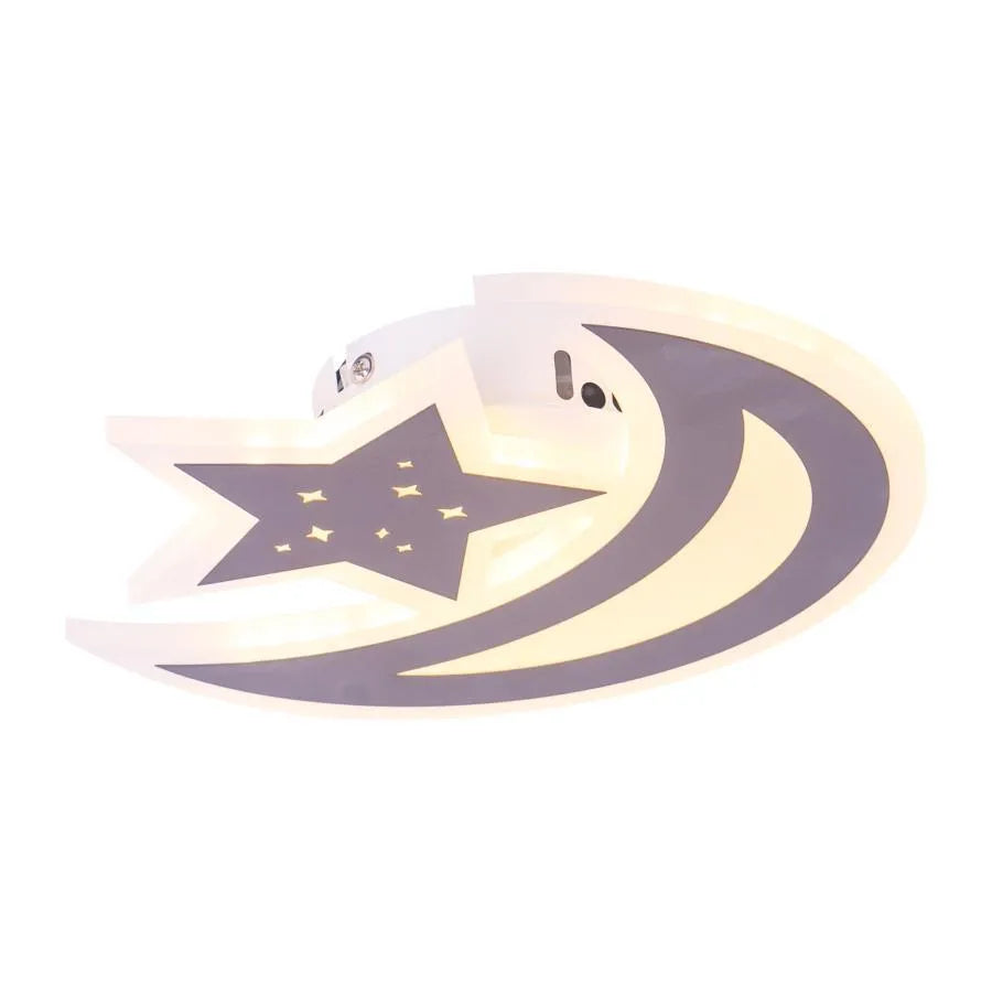 Πολυέλαιος LED ELLY 36W, Φεγγάρι και αστέρι, Κρύο/Ζεστό/Ουδέτερο φως, Καφέ