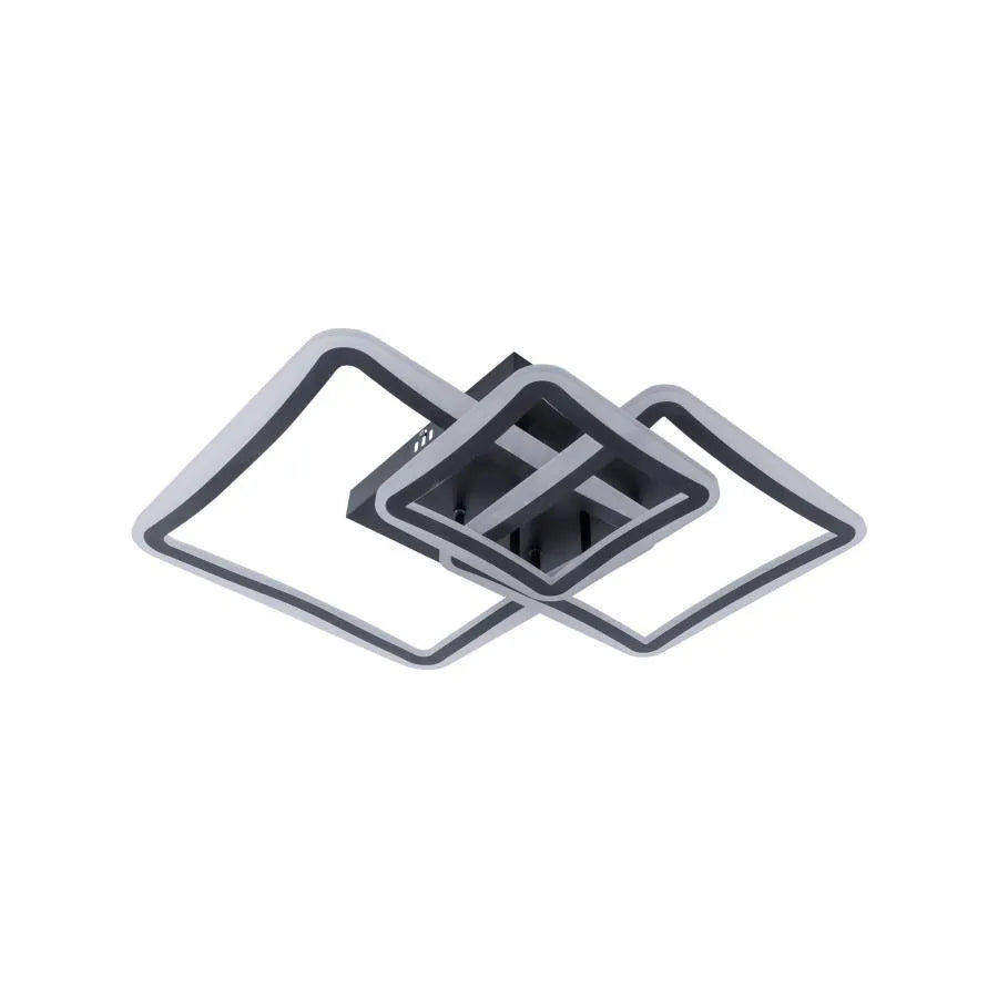 Πολυέλαιος LED με τηλεχειριστήριο FARYDA 120W, 3 Τετράγωνα, Κρύο/Ζεστό/Ουδέτερο φως, Ρυθμιζόμενο, Μαύρο