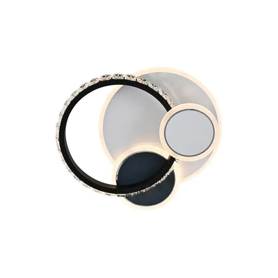 Κρυστάλλινος πολυέλαιος LED GELLA 48W, Στρογγυλός, Κρύο/Ζεστό/Ουδέτερο φως, Μαύρο Λευκό