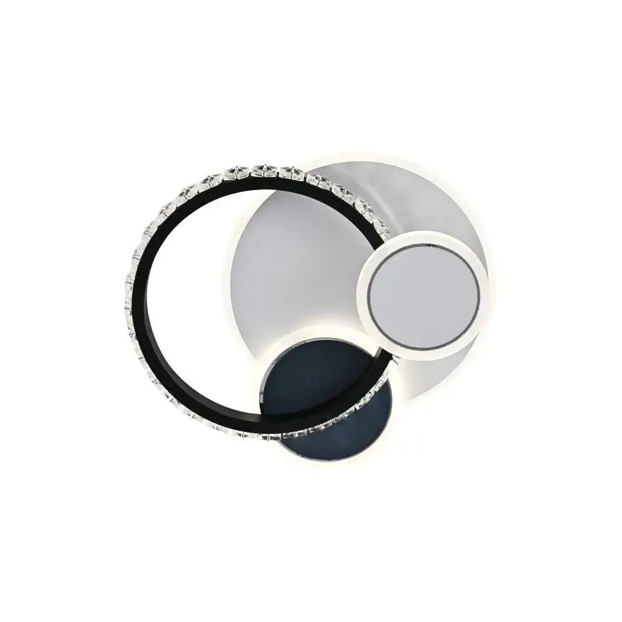 Κρυστάλλινος πολυέλαιος LED GELLA 48W, Στρογγυλός, Κρύο/Ζεστό/Ουδέτερο φως, Μαύρο Λευκό