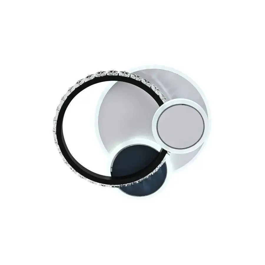 Κρυστάλλινος πολυέλαιος LED GELLA 48W, Στρογγυλός, Κρύο/Ζεστό/Ουδέτερο φως, Μαύρο Λευκό