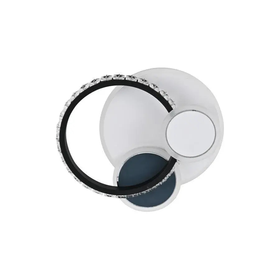 Κρυστάλλινος πολυέλαιος LED GELLA 48W, Στρογγυλός, Κρύο/Ζεστό/Ουδέτερο φως, Μαύρο Λευκό