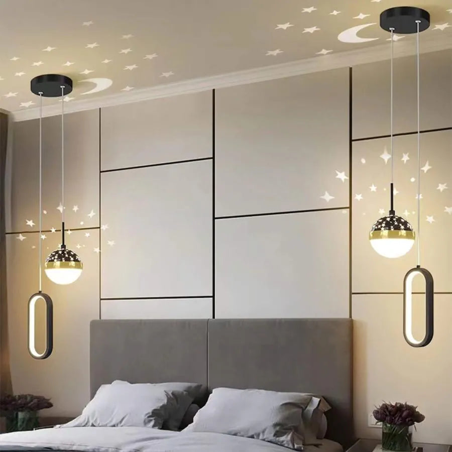 GILONA 42W αιωρούμενος πολυέλαιος LED, Κρύο/Ζεστό/Ουδέτερο φως, Μαύρο
