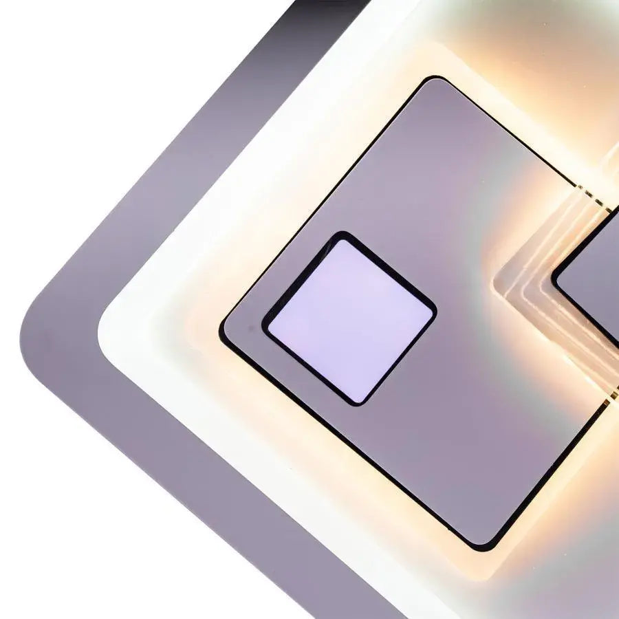Πολυέλαιος LED KEREN 24W, Διάμετρος 26cm, Τετράγωνο, Κρύο/Ζεστό/Ουδέτερο φως, Λευκό