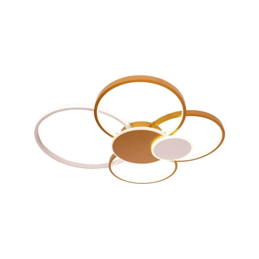 Πολυέλαιος LED με τηλεχειριστήριο KILLIAN 74W, 6 κύκλοι, κρύο/θερμό/ουδέτερο φως, ρυθμιζόμενο, λευκόχρυσο