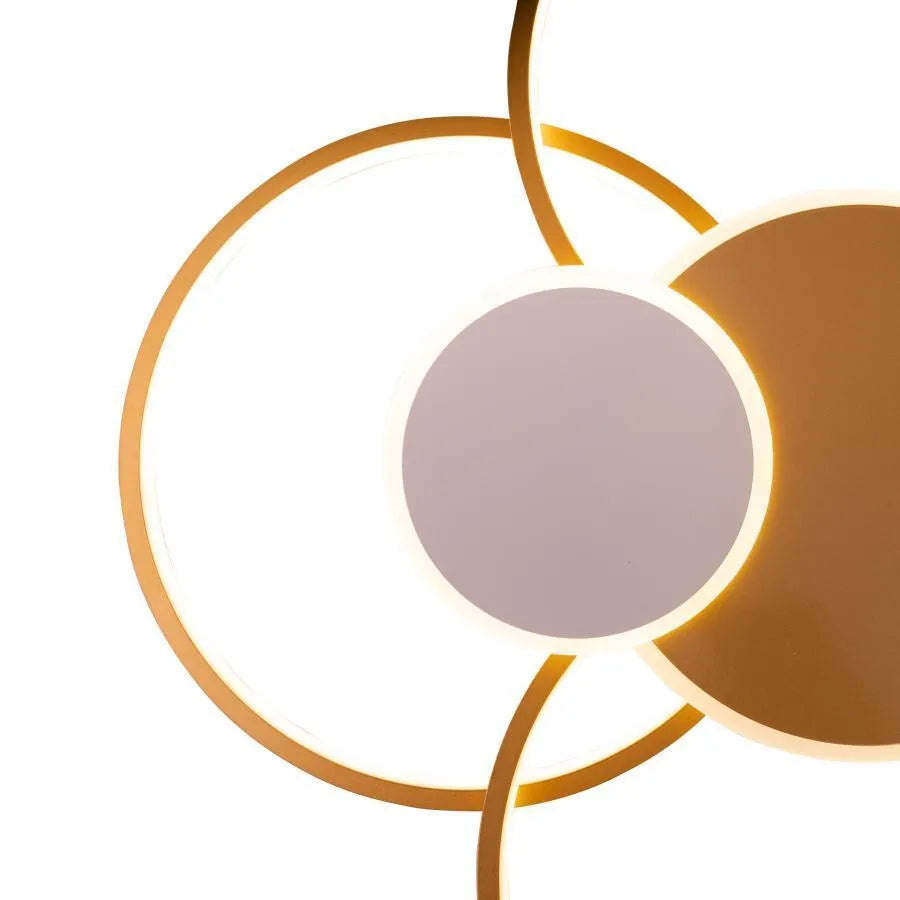 Πολυέλαιος LED με τηλεχειριστήριο KILLIAN 74W, 6 κύκλοι, κρύο/θερμό/ουδέτερο φως, ρυθμιζόμενο, λευκόχρυσο