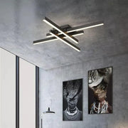 Πολυέλαιος LED με τηλεχειριστήριο MORA 80W, 4 Στοιχείων, Γραμμικό, Κρύο/Ζεστό/Ουδέτερο φως, Ρυθμιζόμενο, Μαύρο