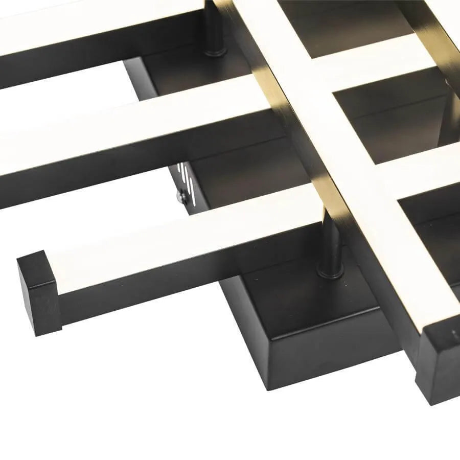 Πολυέλαιος LED με τηλεχειριστήριο MORA 120W, 6 Στοιχείων, Γραμμικό, Κρύο/Ζεστό/Ουδέτερο φως, Ρυθμιζόμενο, Μαύρο