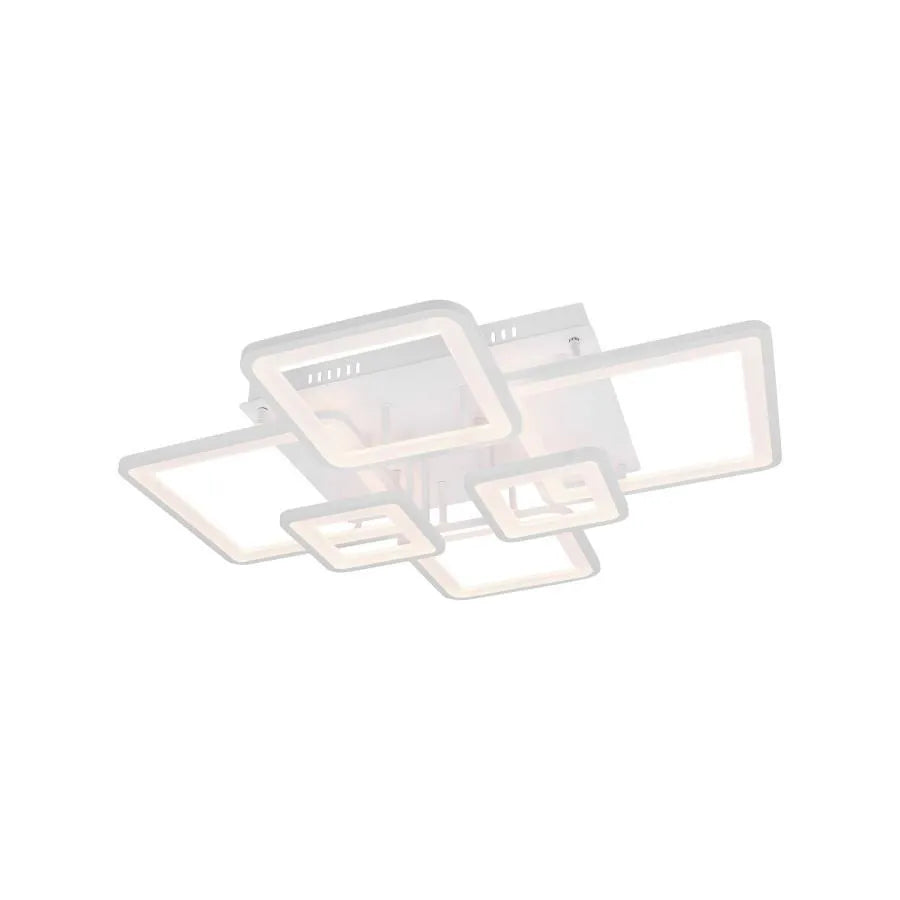 Πολυέλαιος LED με τηλεχειριστήριο ELLA 124W, 6 Τετράγωνα, Κρύο/Ζεστό/Ουδέτερο φως, Ρυθμιζόμενο, Λευκό