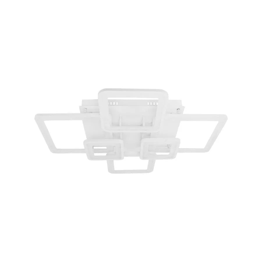 Πολυέλαιος LED με τηλεχειριστήριο ELLA 124W, 6 Τετράγωνα, Κρύο/Ζεστό/Ουδέτερο φως, Ρυθμιζόμενο, Λευκό