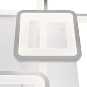 LED πολυέλαιος με τηλεχειριστήριο, Ella, 6 τετράγωνα, 124W, κρύο/ζεστό/ουδέτερο φως, ασταθές, λευκό
