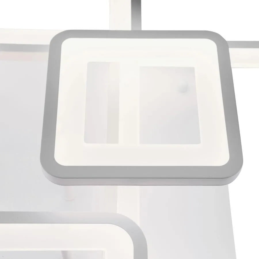 Πολυέλαιος LED με τηλεχειριστήριο ELLA 124W, 6 Τετράγωνα, Κρύο/Ζεστό/Ουδέτερο φως, Ρυθμιζόμενο, Λευκό