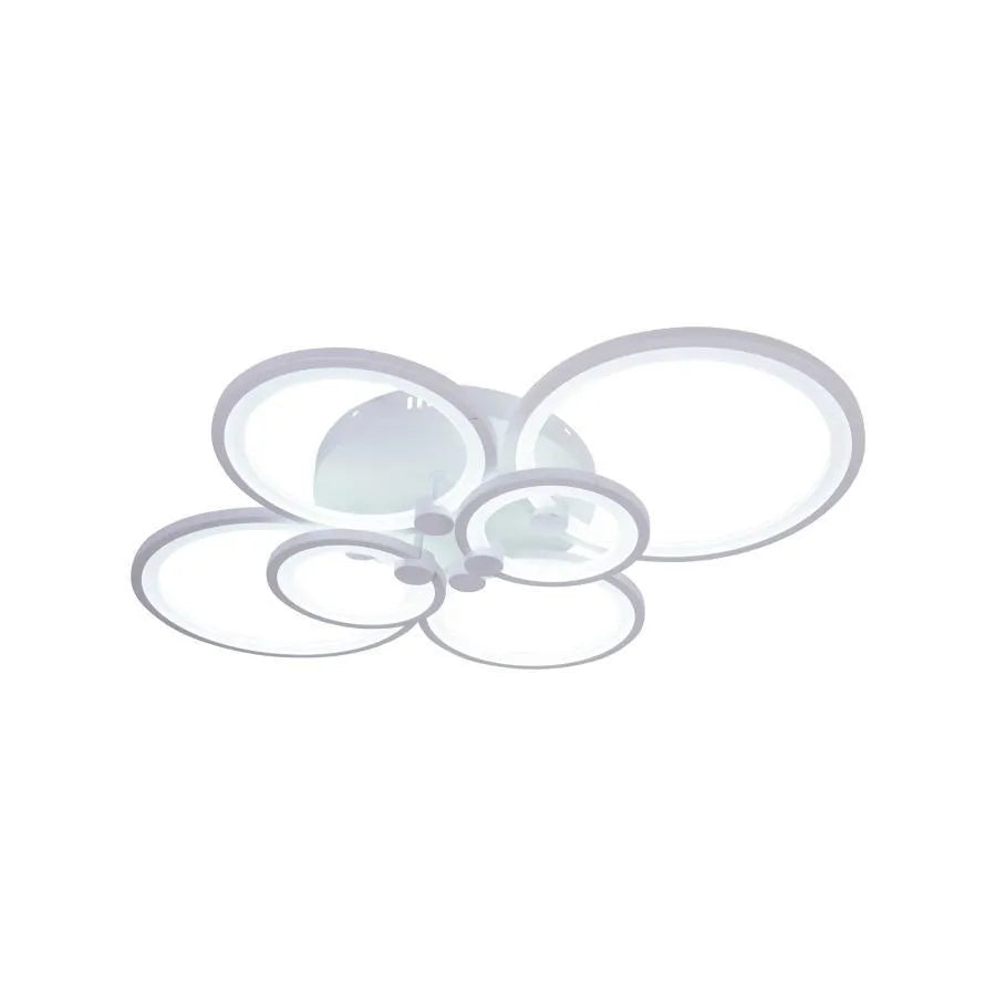 Πολυέλαιος LED με τηλεχειριστήριο ALANI 168W, 6 Κύκλοι, Κρύο/Ζεστό/Ουδέτερο φως, Ρυθμιζόμενο, Λευκό