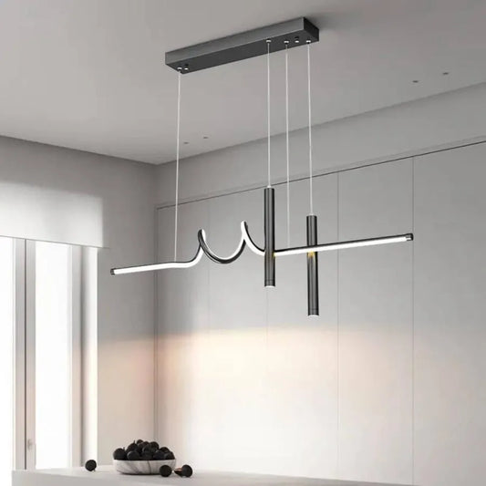 Κρεμαστός πολυέλαιος LED με τηλεχειριστήριο DANNA 35W, Κρύο/Ζεστό/Ουδέτερο φως, Ρυθμιζόμενο, Μαύρο, Ρυθμιζόμενο ύψος