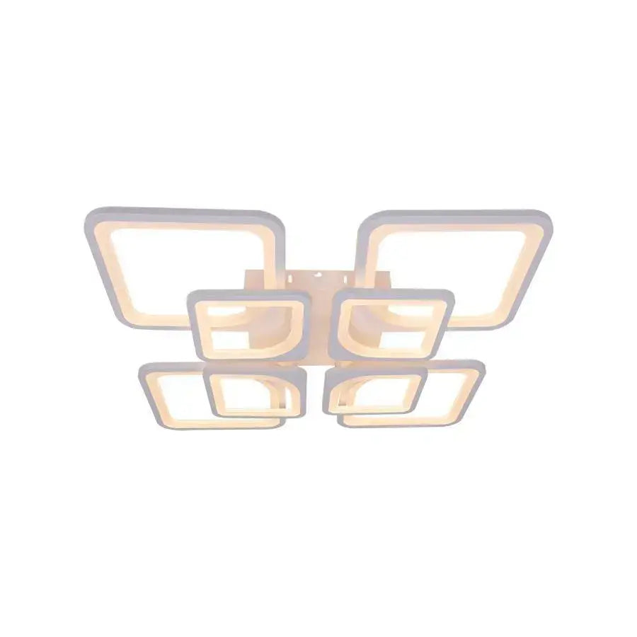 Πολυέλαιος LED με τηλεχειριστήριο ZOE 135W, 8 Τετράγωνα, Κρύο/Ζεστό/Ουδέτερο φως, Ρυθμιζόμενο, Λευκό