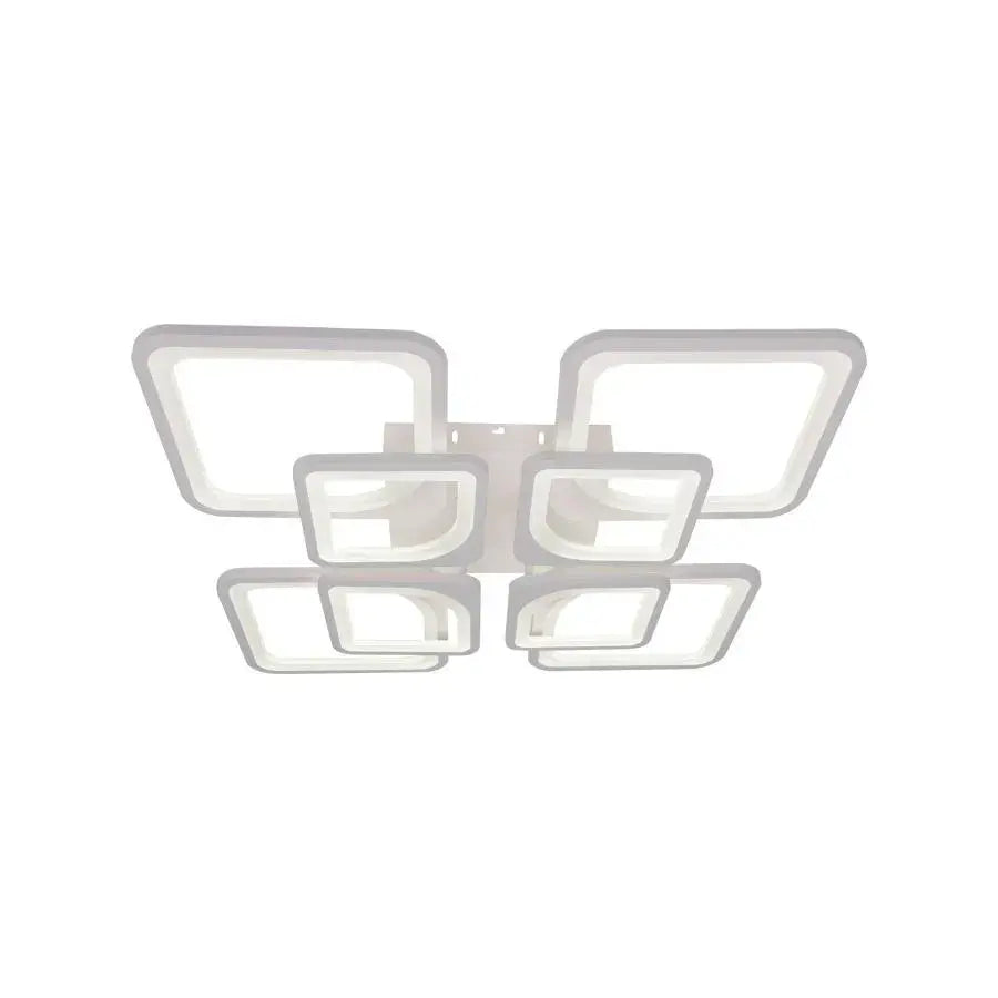 Πολυέλαιος LED με τηλεχειριστήριο ZOE 135W, 8 Τετράγωνα, Κρύο/Ζεστό/Ουδέτερο φως, Ρυθμιζόμενο, Λευκό