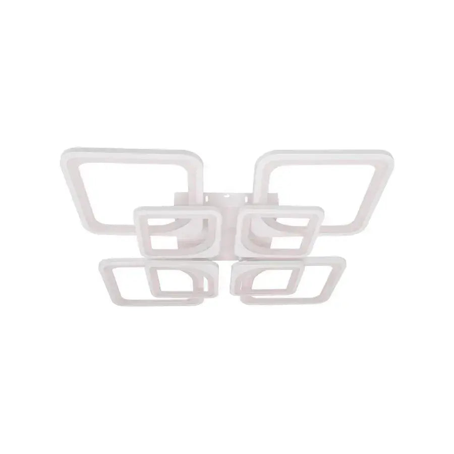 Πολυέλαιος LED με τηλεχειριστήριο ZOE 135W, 8 Τετράγωνα, Κρύο/Ζεστό/Ουδέτερο φως, Ρυθμιζόμενο, Λευκό