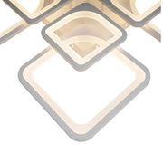 Πολυέλαιος LED με τηλεχειριστήριο ZOE 135W, 8 Τετράγωνα, Κρύο/Ζεστό/Ουδέτερο φως, Ρυθμιζόμενο, Λευκό