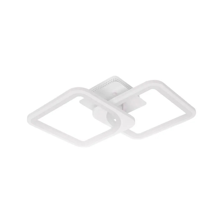 Πολυέλαιος LED με τηλεχειριστήριο ZOE 69W, 2 Τετράγωνα, Κρύο/Ζεστό/Ουδέτερο φως, Ρυθμιζόμενο, Λευκό