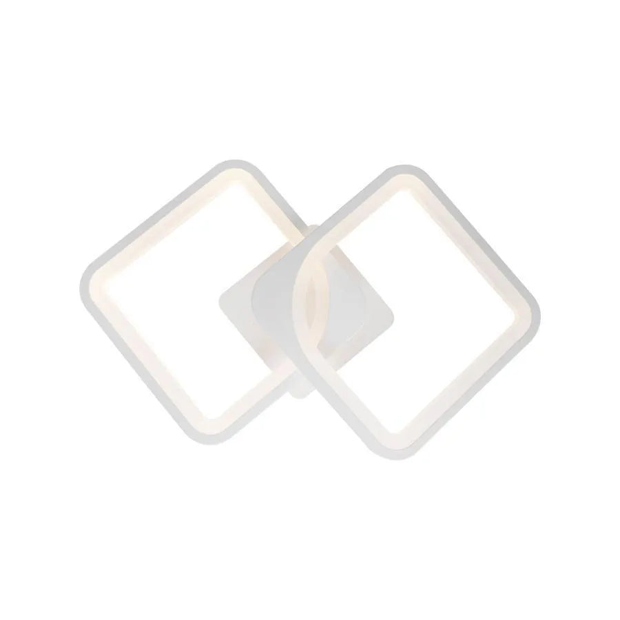 Πολυέλαιος LED με τηλεχειριστήριο ZOE 69W, 2 Τετράγωνα, Κρύο/Ζεστό/Ουδέτερο φως, Ρυθμιζόμενο, Λευκό