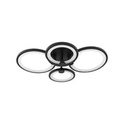 LED πολυέλαιος με τηλεχειριστήριο Doris, 88W, μαύρο, 4 κύκλοι, ακρυλικό, ασταθές