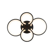 LED πολυέλαιος με τηλεχειριστήριο Doris, 88W, μαύρο, 4 κύκλοι, ακρυλικό, ασταθές