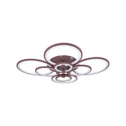 Πολυέλαιος LED με τηλεχειριστήριο ALANI 200W, 8 Κύκλοι, Κρύο/Ζεστό/Ουδέτερο φως, Ρυθμιζόμενο, Καφέ