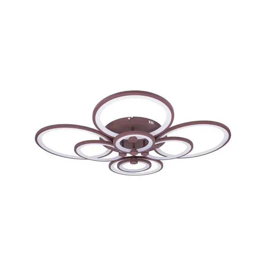 Πολυέλαιος LED με τηλεχειριστήριο ALANI 200W, 8 Κύκλοι, Κρύο/Ζεστό/Ουδέτερο φως, Ρυθμιζόμενο, Καφέ