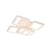 Πολυέλαιος LED με τηλεχειριστήριο FELY 80W, 5 Τετράγωνα, Κρύο/Ζεστό/Ουδέτερο φως, Ρυθμιζόμενο, Λευκό