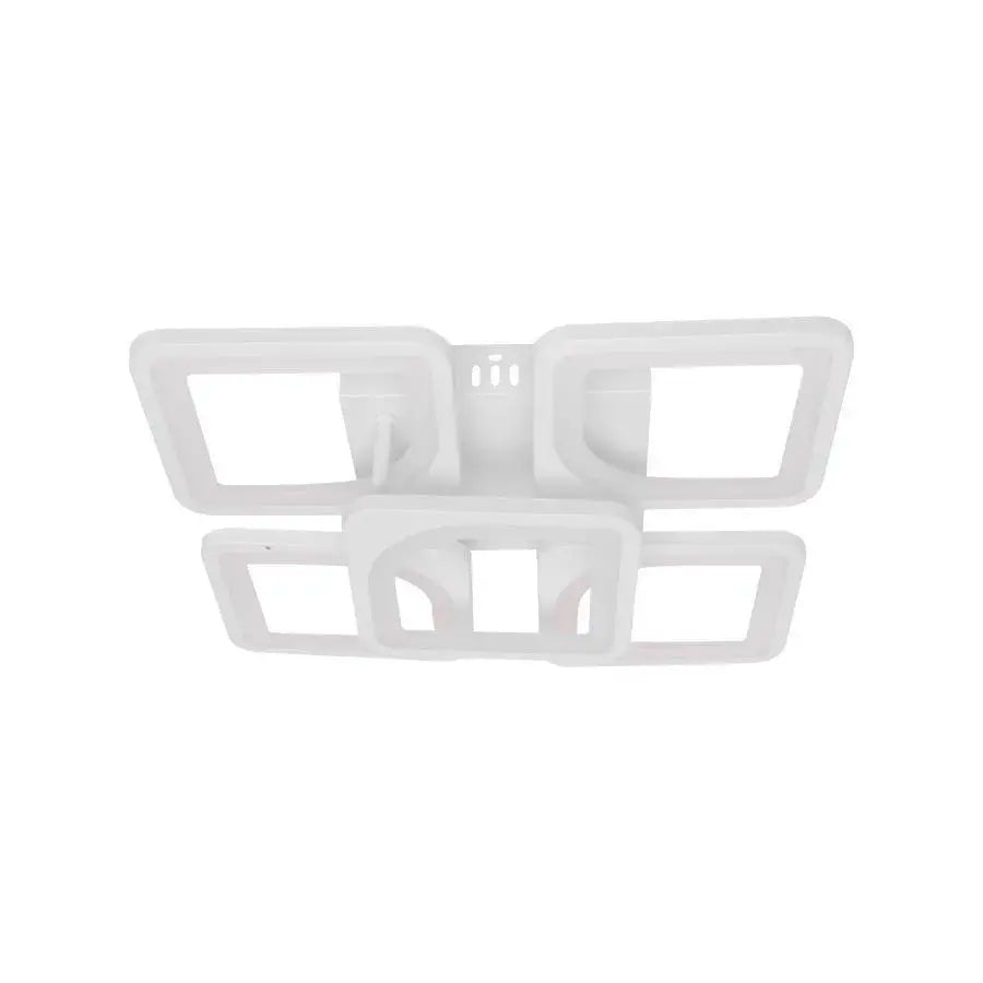 Πολυέλαιος LED με τηλεχειριστήριο FELY 80W, 5 Τετράγωνα, Κρύο/Ζεστό/Ουδέτερο φως, Ρυθμιζόμενο, Λευκό