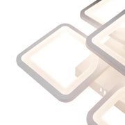 Πολυέλαιος LED με τηλεχειριστήριο FELY 80W, 5 Τετράγωνα, Κρύο/Ζεστό/Ουδέτερο φως, Ρυθμιζόμενο, Λευκό